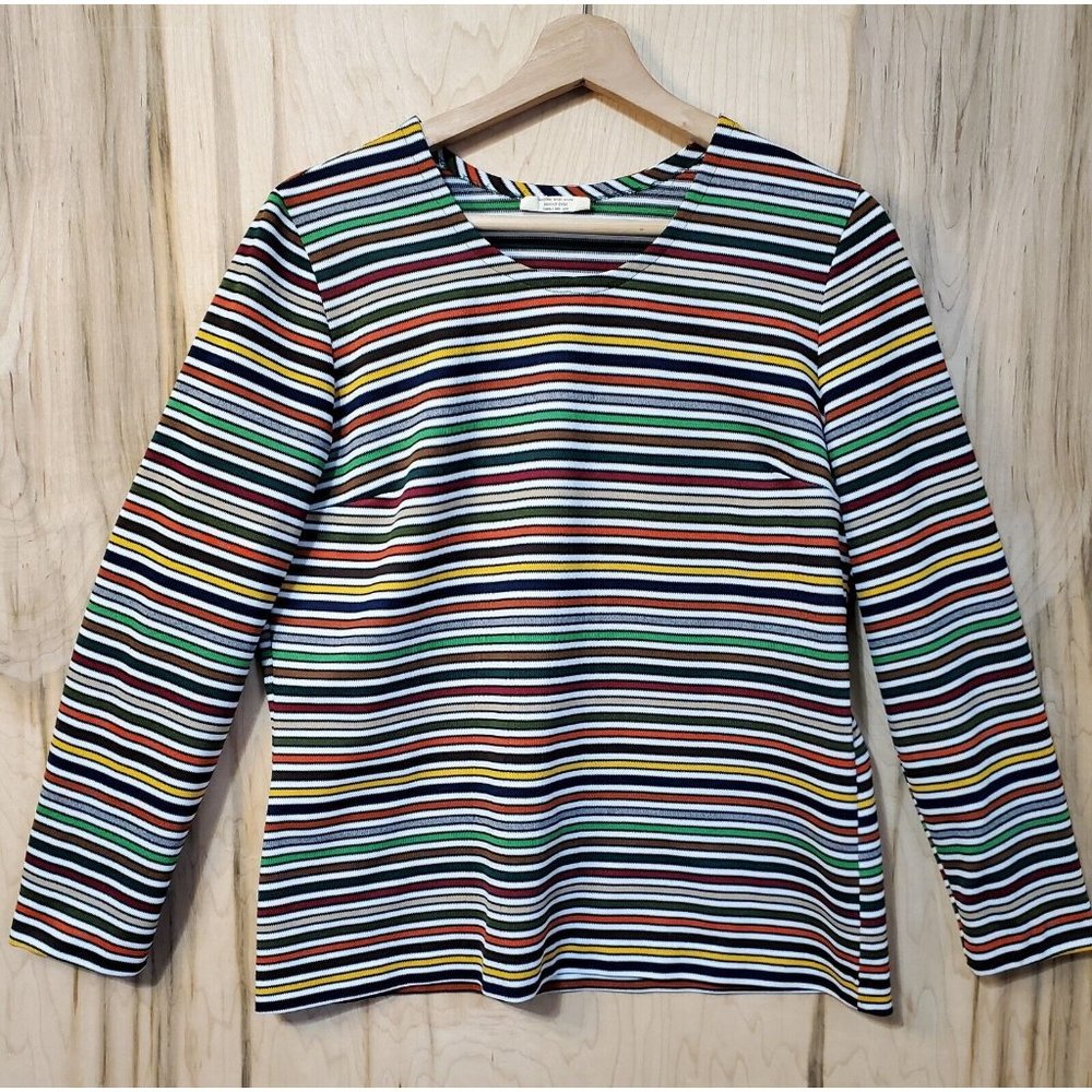 VTG Styled By Terry Chicago Pullover Multicolor Stripe Funky  Retro Shirt Sz M